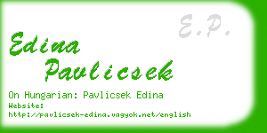 edina pavlicsek business card